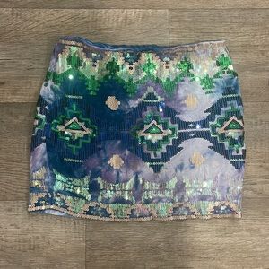 Sequin aztec skirt